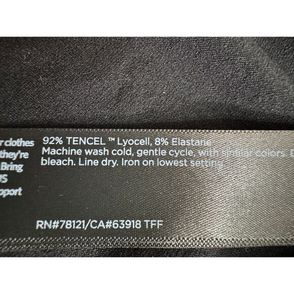 Eileen Fisher tunic black long sleeve scoop neck stretch tencel lightweight Sz L - Picture 7 of 8